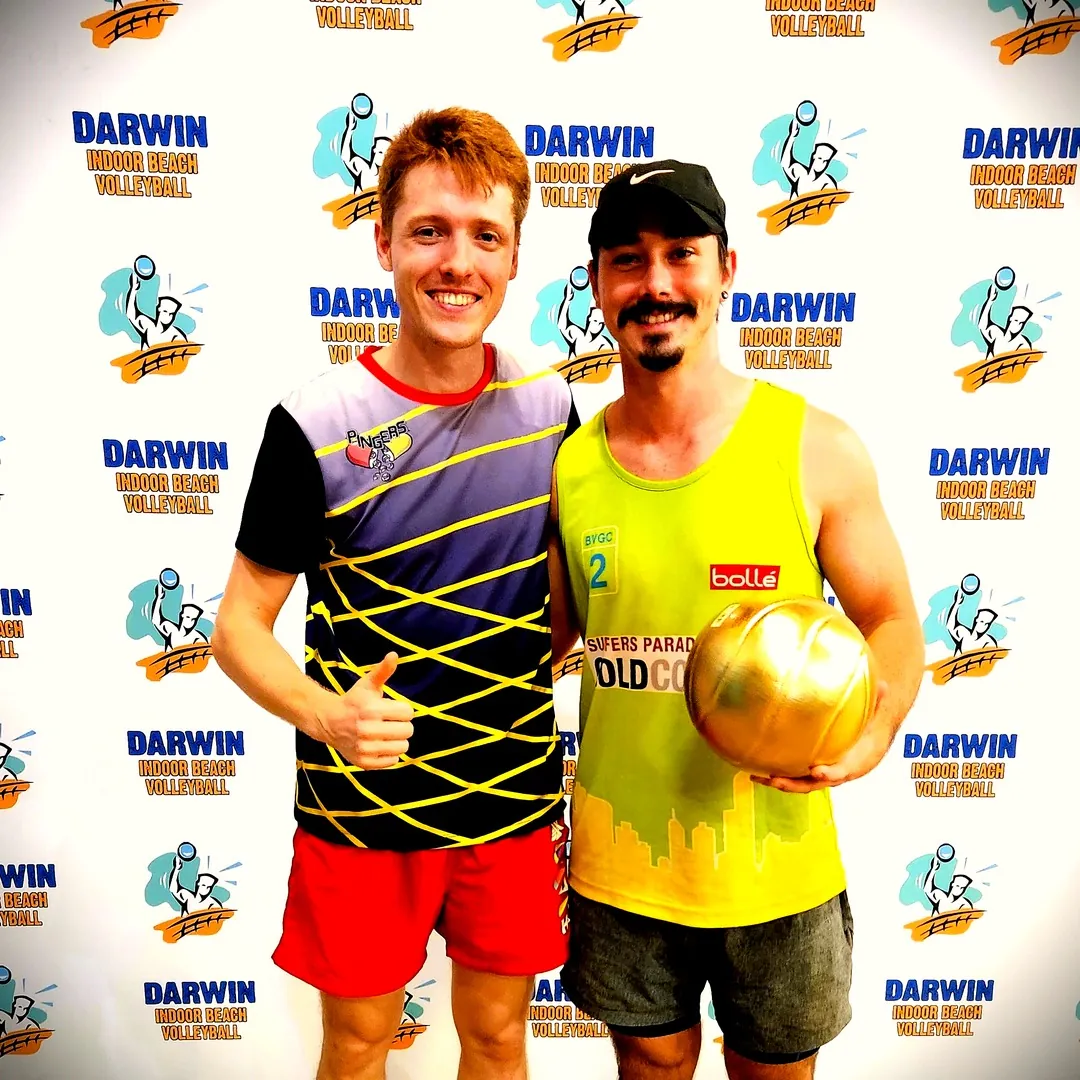 Men’s volleyball players at Darwin Indoor Beach Volleyball